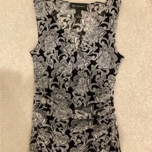 INC International Concepts Women's Black and White Sleeveless Top